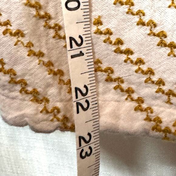 FREE PEOPLE Toluca Embroidered Pants Women's 12 Cotton Linen Boho Summer Beach - Picture 9 of 10